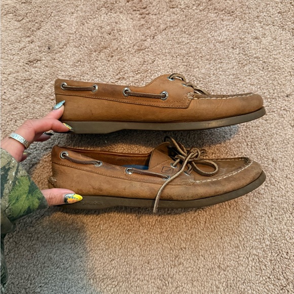 Sperry Tan Leather Boat Shoes - Picture 3 of 7